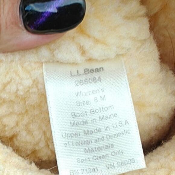 Brown L.L Bean slip on Quilted Shearling lined Boots - Picture 8 of 9